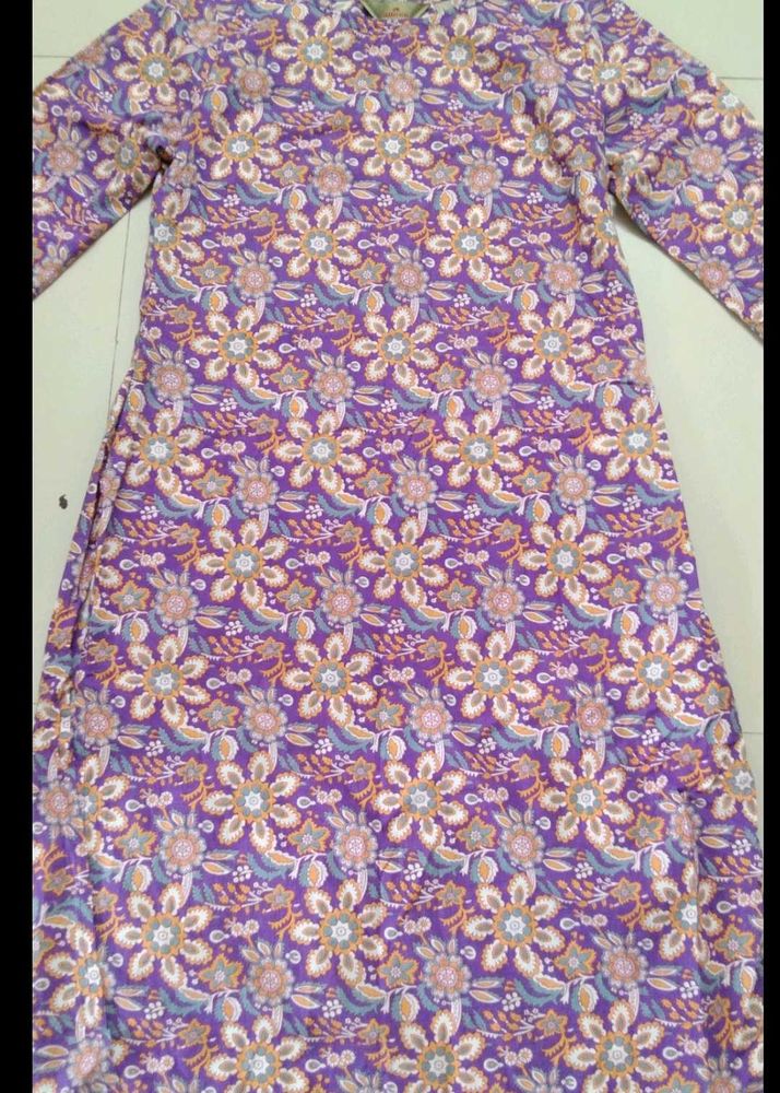 Purple Floral Kurta