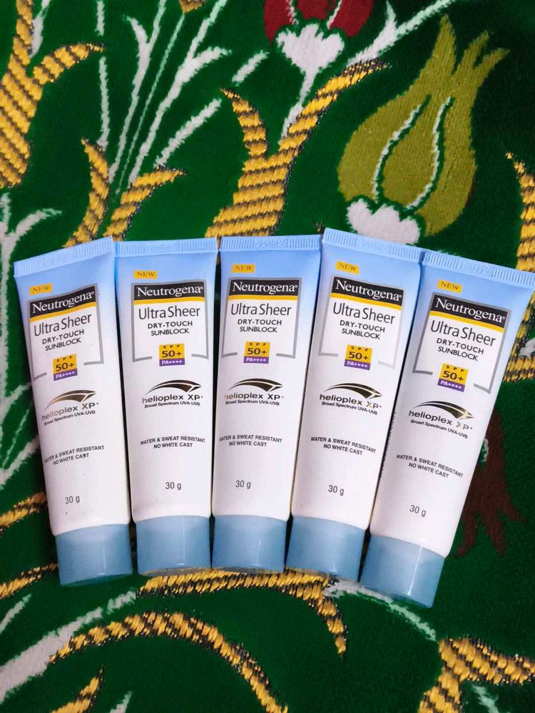 pack of 5 Neutrogena Ultra Sheer Sunscreen SPF 50+