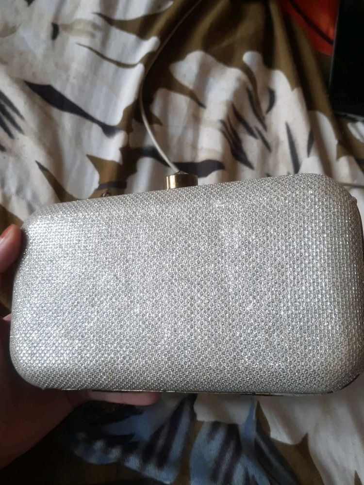 Sparkling Silver Evening Clutch
