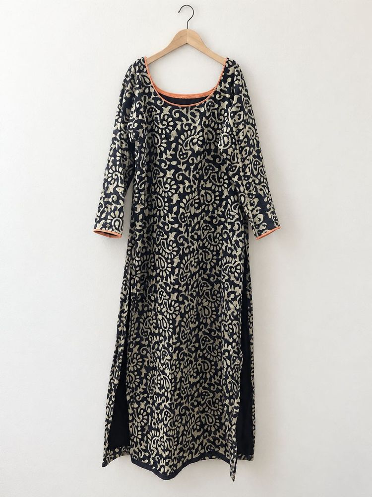 Stylish Black Printed Kurta