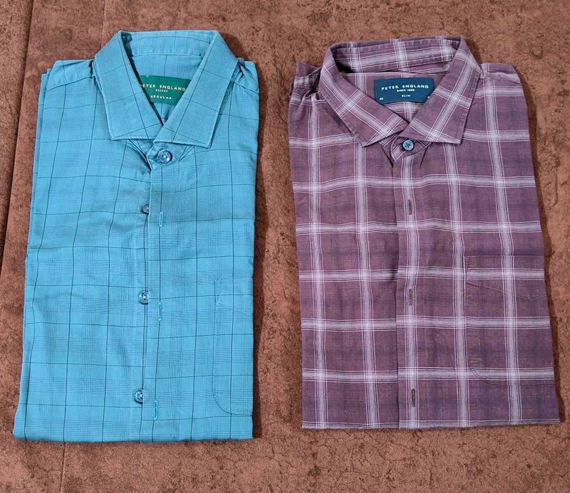 Combo Peter England Plaid Shirt Bundle