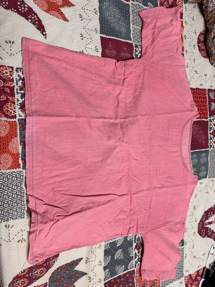 Pink Cotton Tunic Top