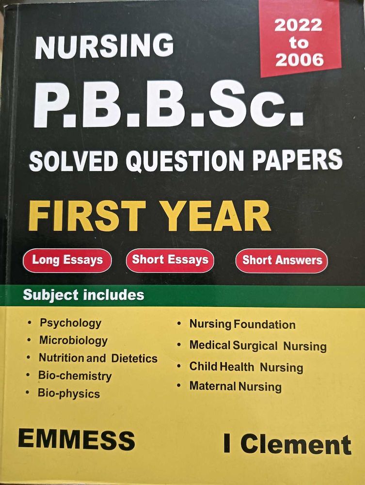 Nursing P.B.B.Sc. Solved Question Papers