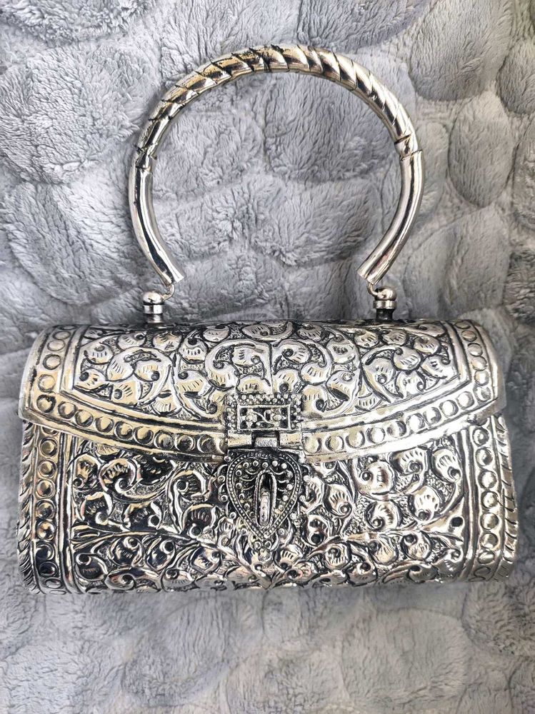 New Antique German Silver Clutch Bag