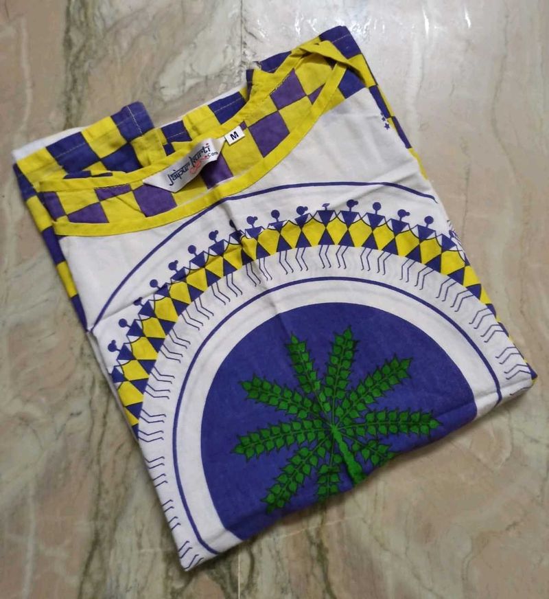 Jaipur Kurti White &amp; Yellow Printed Top