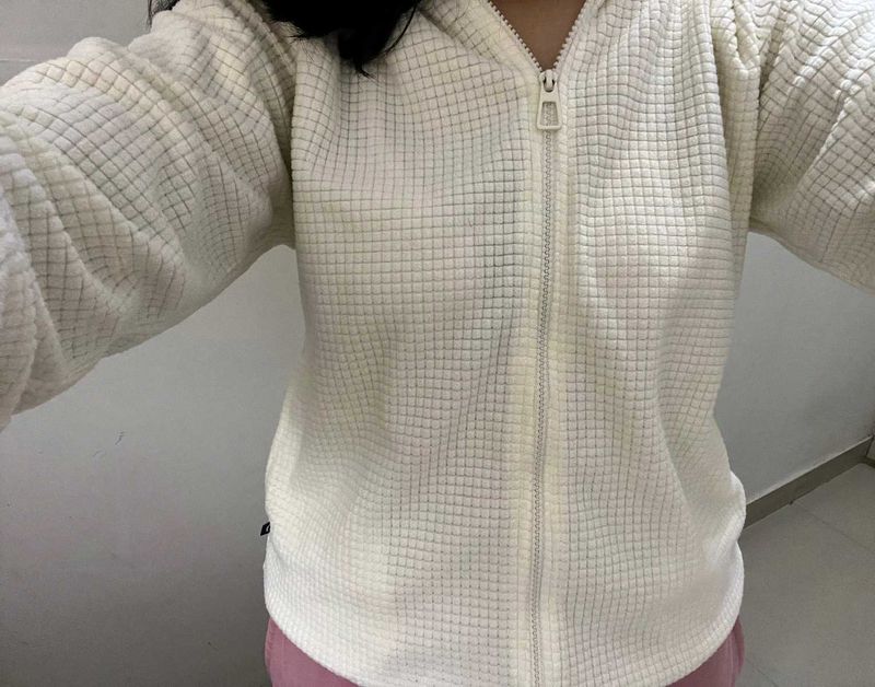 Cozy Waffle Knit Zip-Up Hoodie