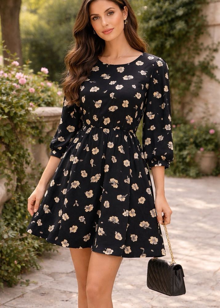 Chic Floral Print Mini Dress