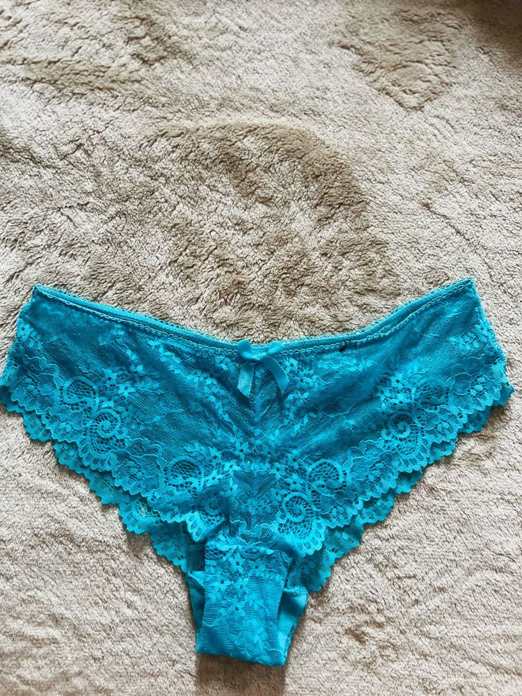 Teal Lace Bikini Briefs