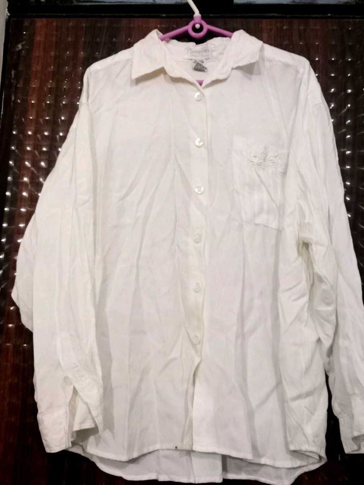 Classic White Button-Up Shirt
