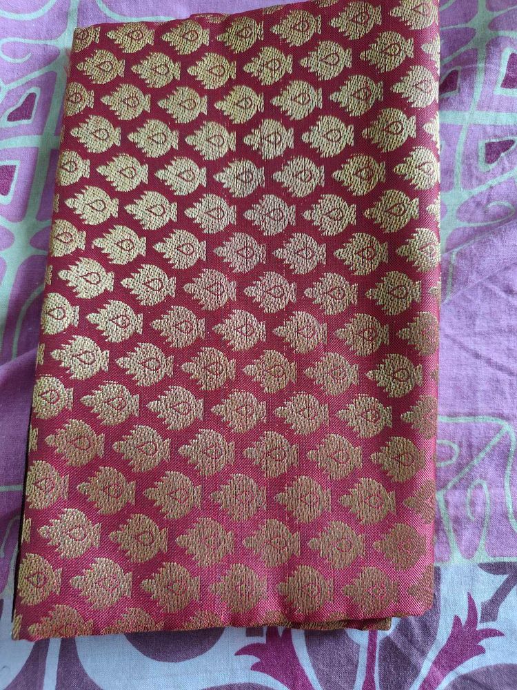 Elegant Red &amp; Gold silk blouse pieces