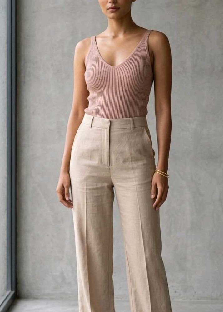 Ribbed V-Neck Tank Top