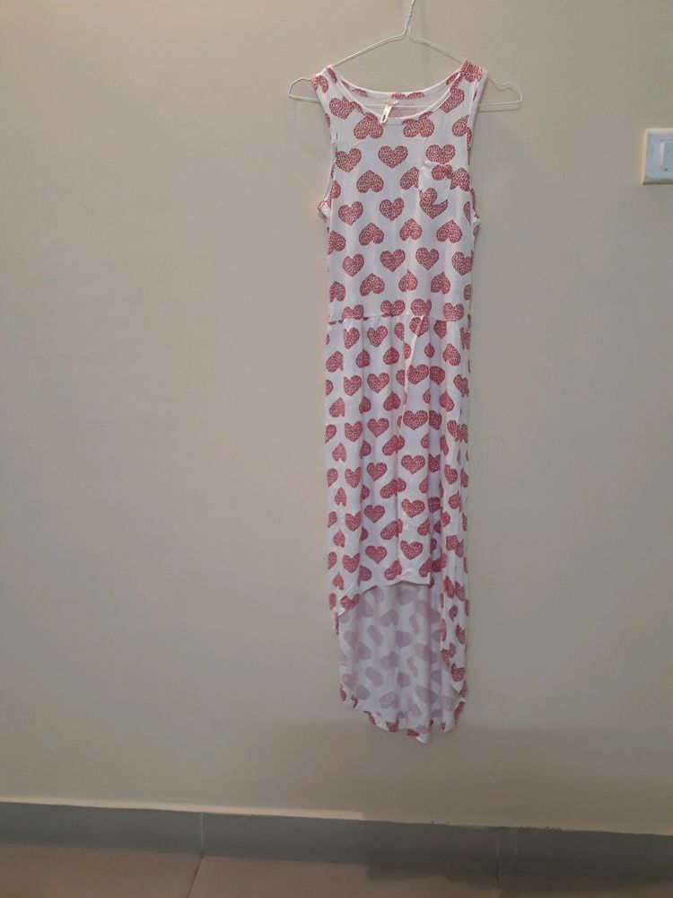 A White Dress With Red Hearts
