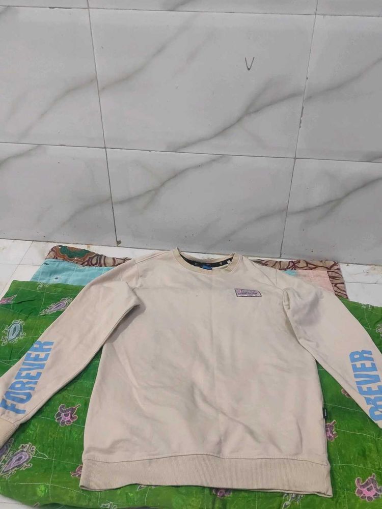 Mens Beige Winter Sweatshirt - Forever Print Size