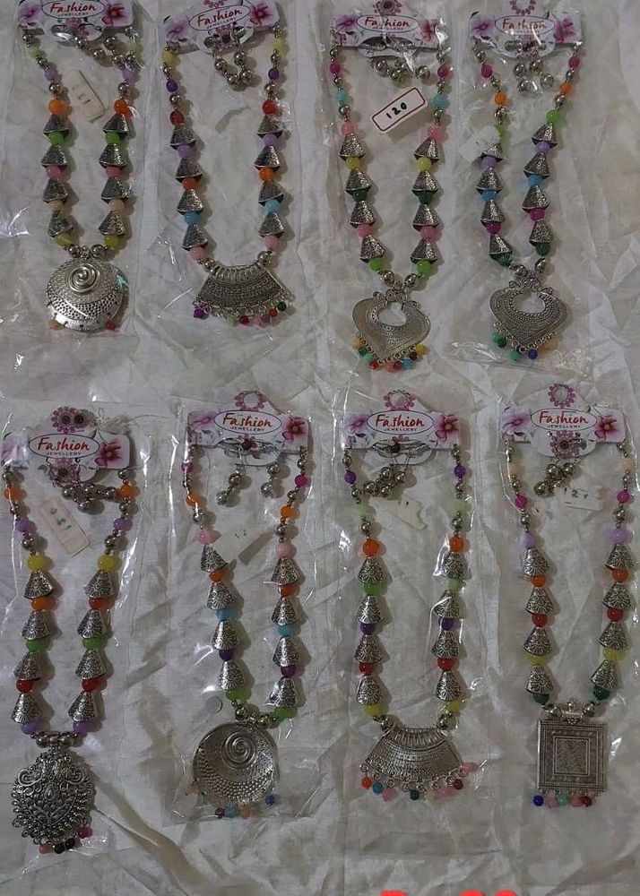 Boho Beaded Necklace &amp; Earring Set