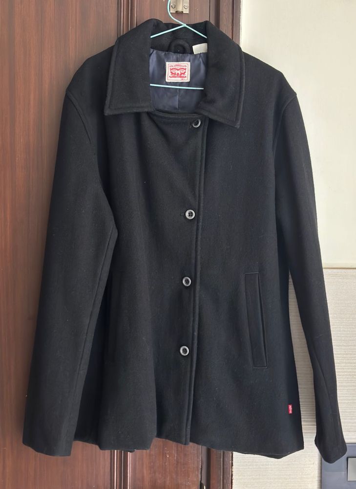 Levi's Black Wool Blend Coat