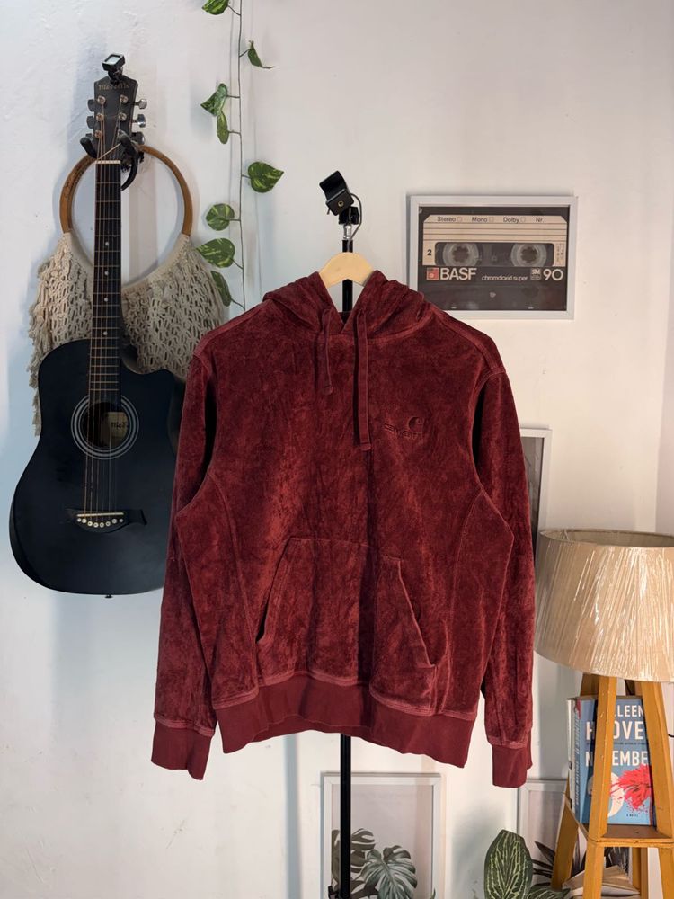 carhartt Maroon Velour Hoodie