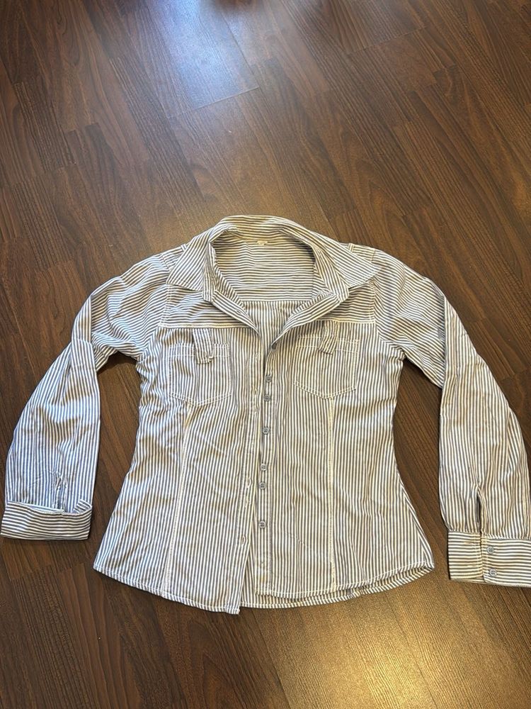 Striped Button-Up Shirt