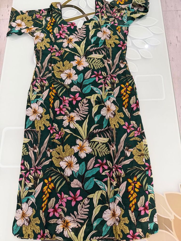 Women's Floral Print Short Sleeve Dress