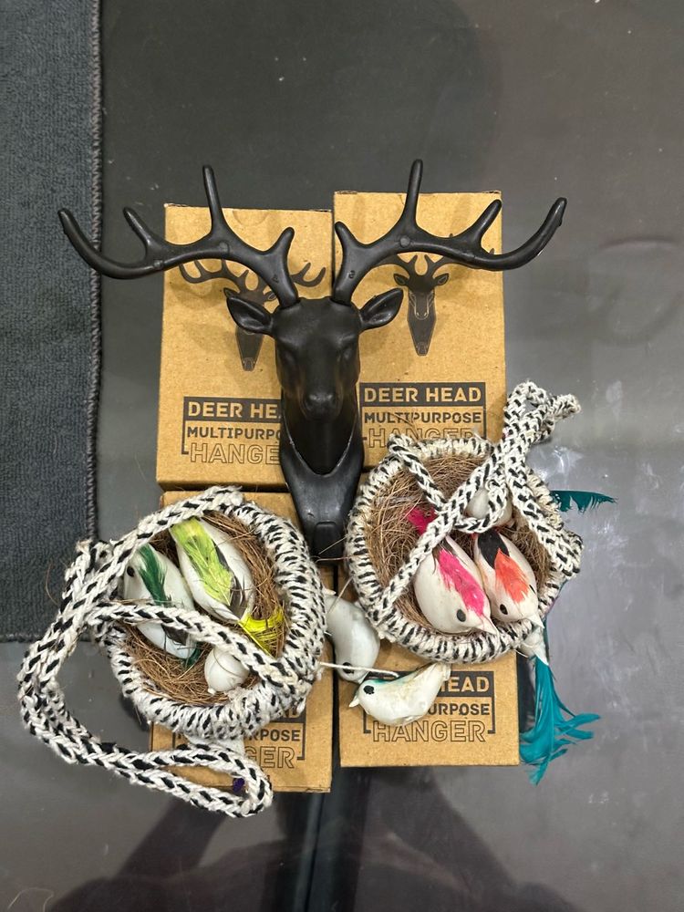 pack on 6 Combo Deer Head Multipurpose Hanger Set