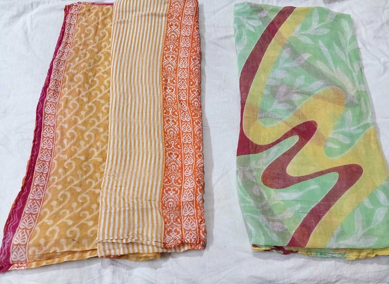 Vibrant Cotton Dupattas (Set of 2)