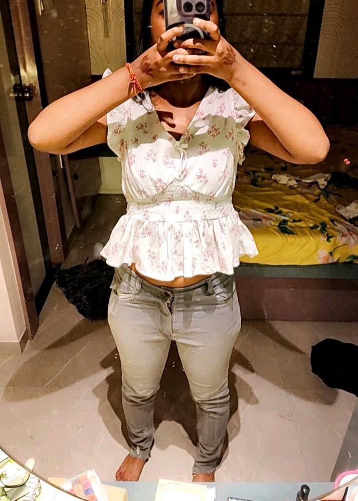 Chic Floral Peplum Top