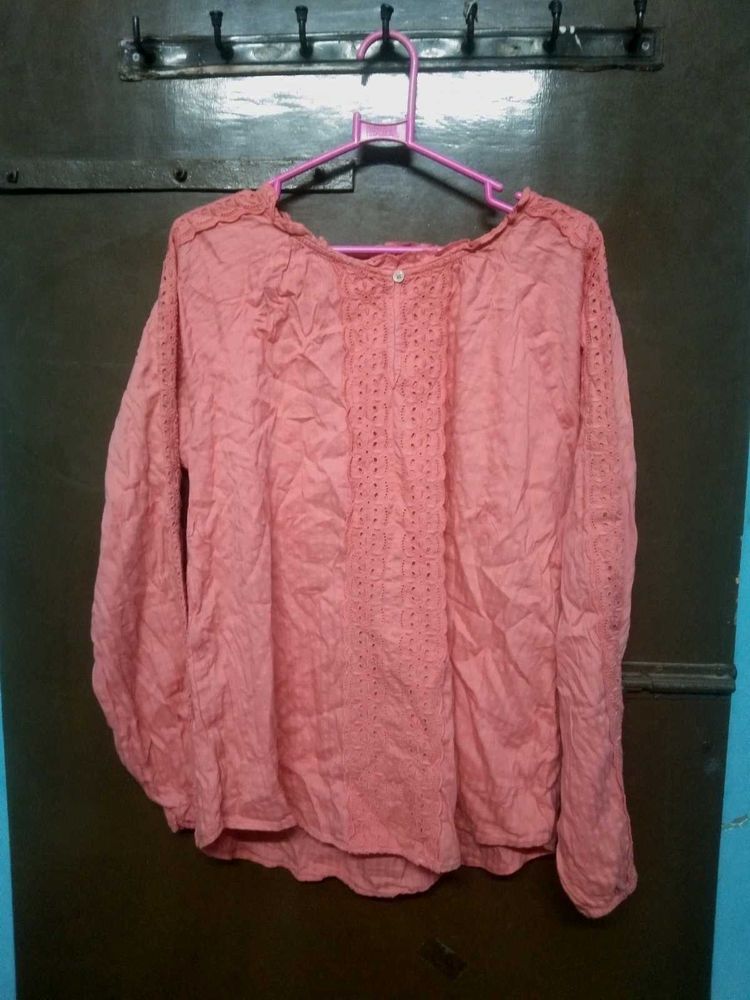 Charming Pink Embroidered Blouse