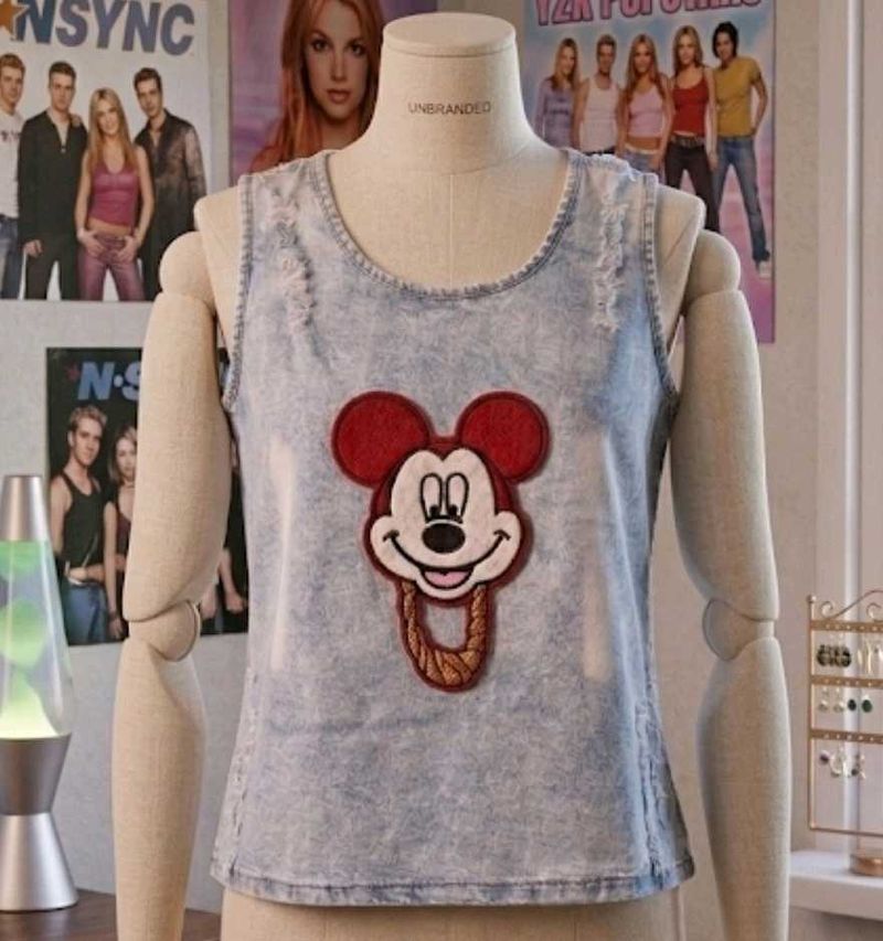 Mickey mouse denim top.