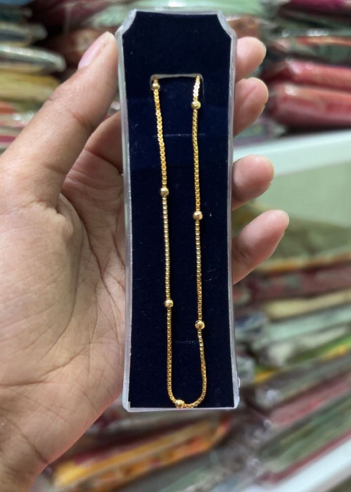 Elegant Gold Chain Necklace with Beads