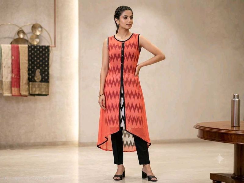 Stylish Sleeveless Ethnic Kurta