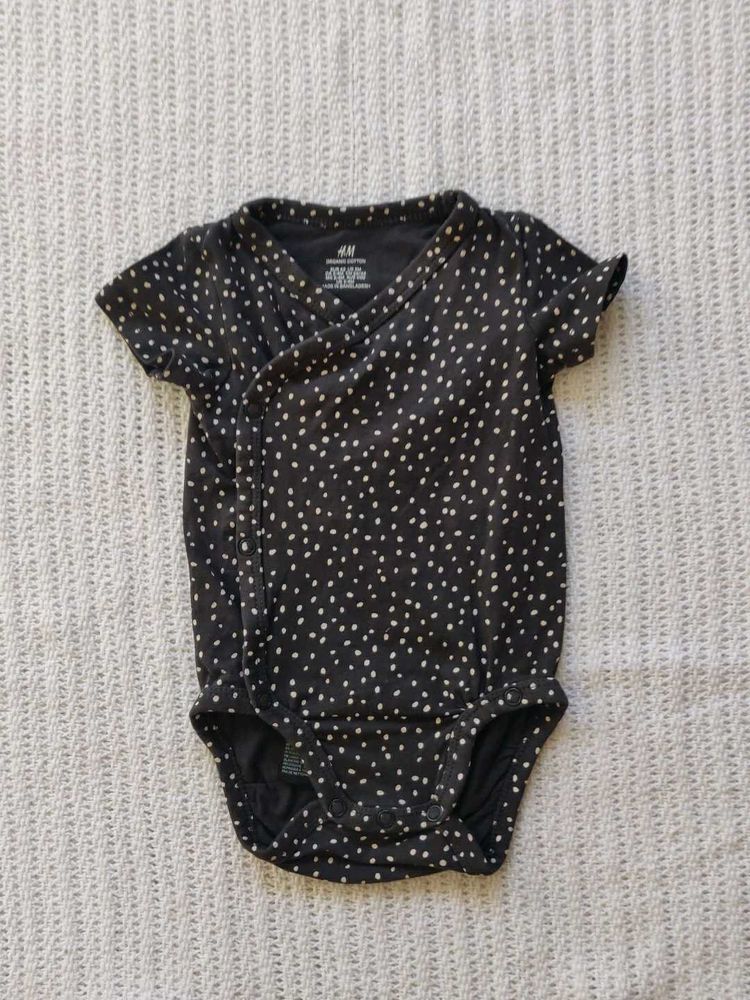 H&amp;M Baby Girls Polka Dot Wrap Bodysuit