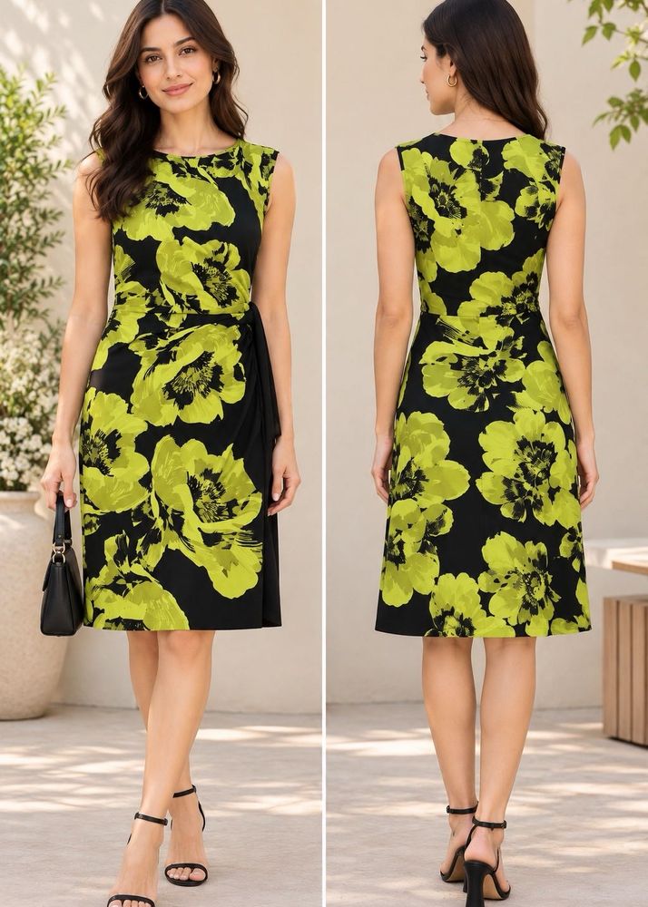 Chic Floral Sleeveless Wrap Dress