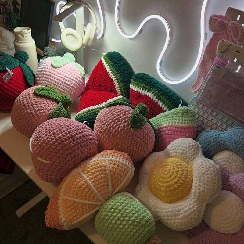 Cute Crochet Fruit Pillows