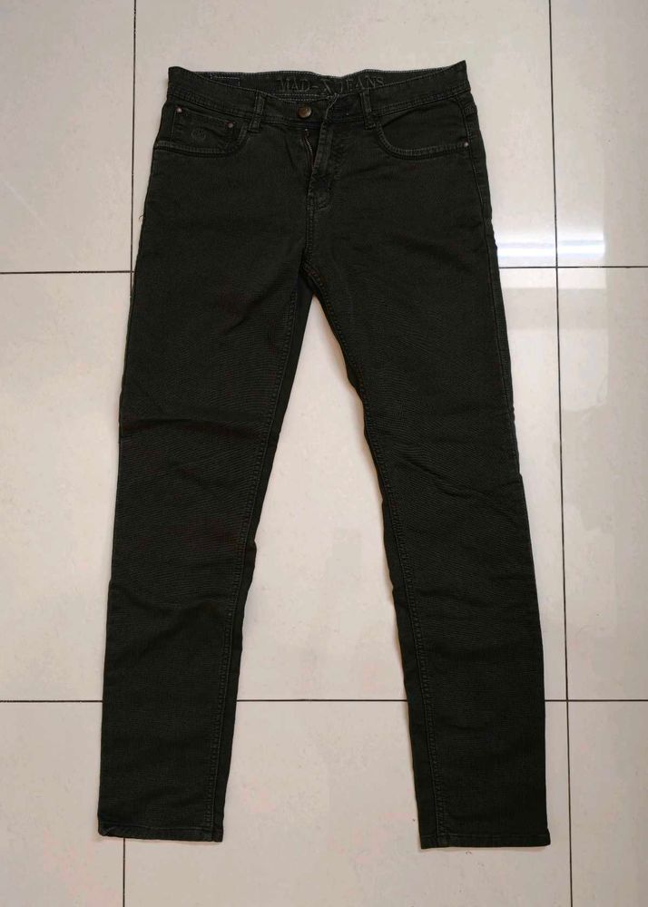 MAD-X Men's Black Olive Slim Fit Jeans
