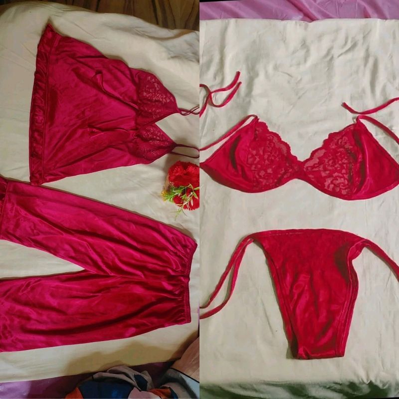 Rs 100 Drop 💥Valentine 4 Piece Suit ❤‍🔥💅🏼
