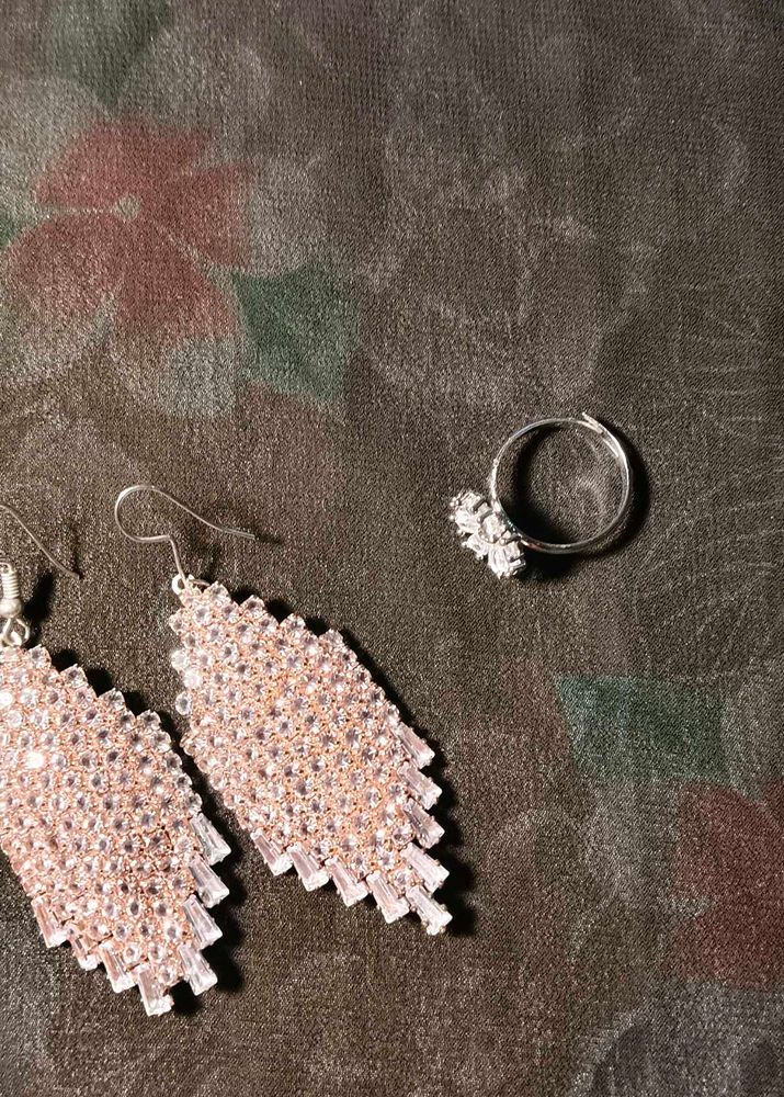 Partywear Earrings &amp; Ring Set✨✨