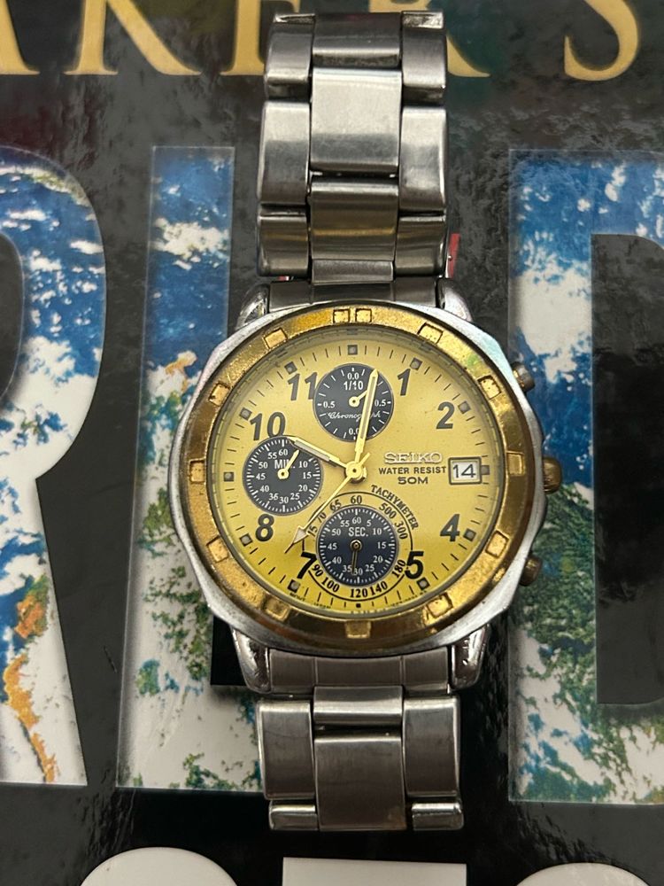 Seiko Chronograph Yellow Dial Watch