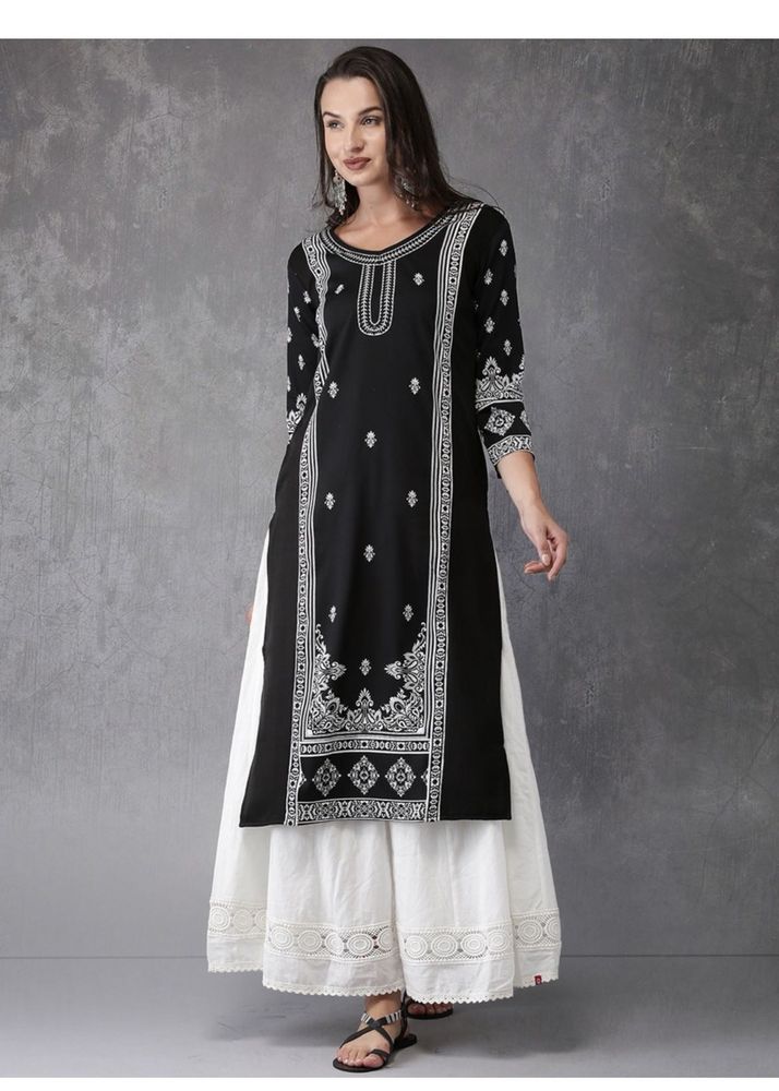 Black Printed Kurta