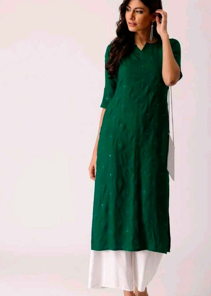 Elegant Green Sequined Kurta