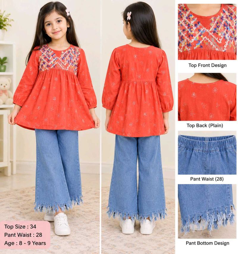 Girls Ethnic Top &amp; Palazzo Set