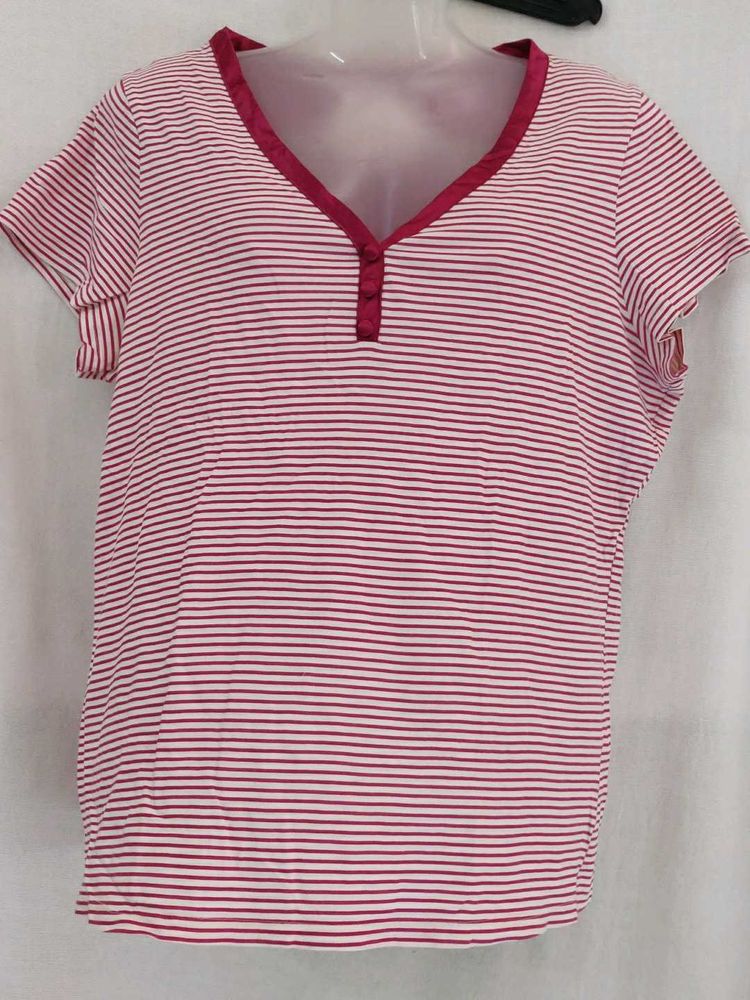 Striped V-Neck T-Shirt