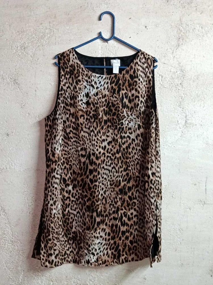 oversized Fashion Top Sleeveless Multicolored