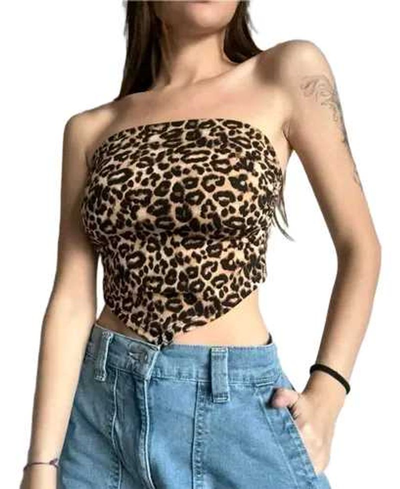 Leopard Print Bandeau Top