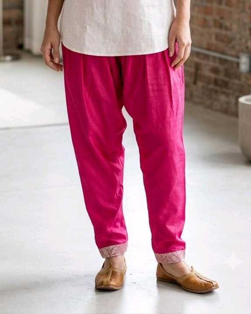 Vibrant Pink Silk Palazzos