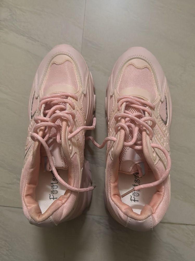 Pink Chunky Sole Sneakers