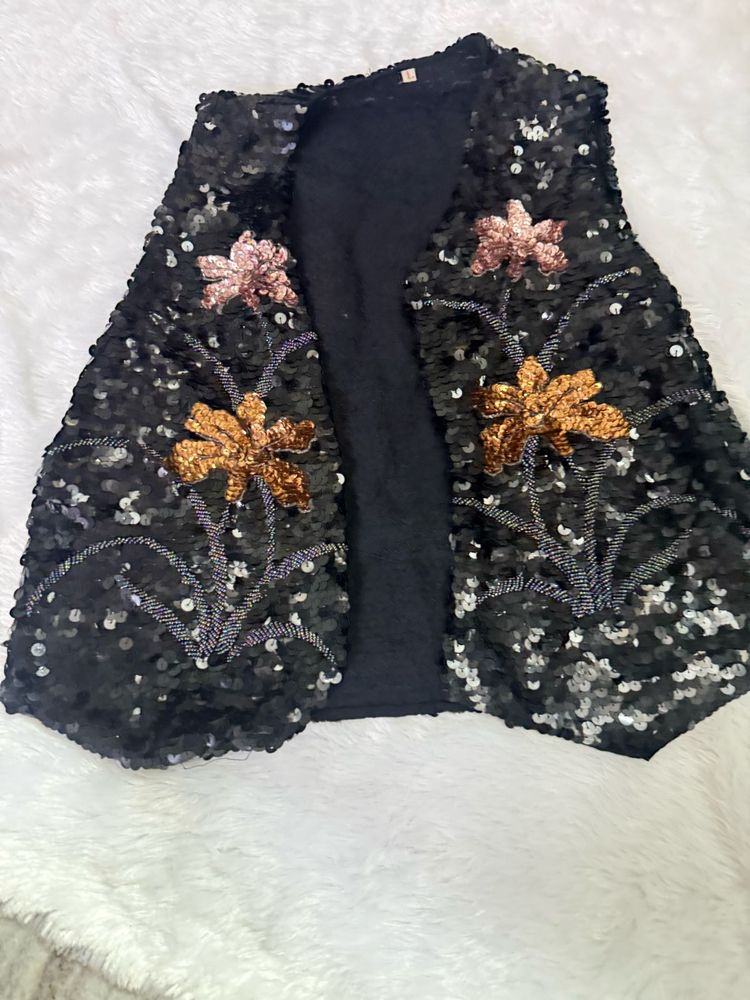 Sparkling Sequin Embellished Vest