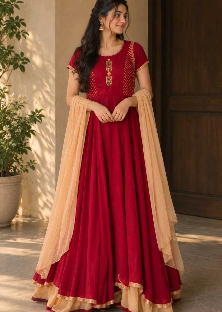 Elegant Red Kurta Set with Dupatta