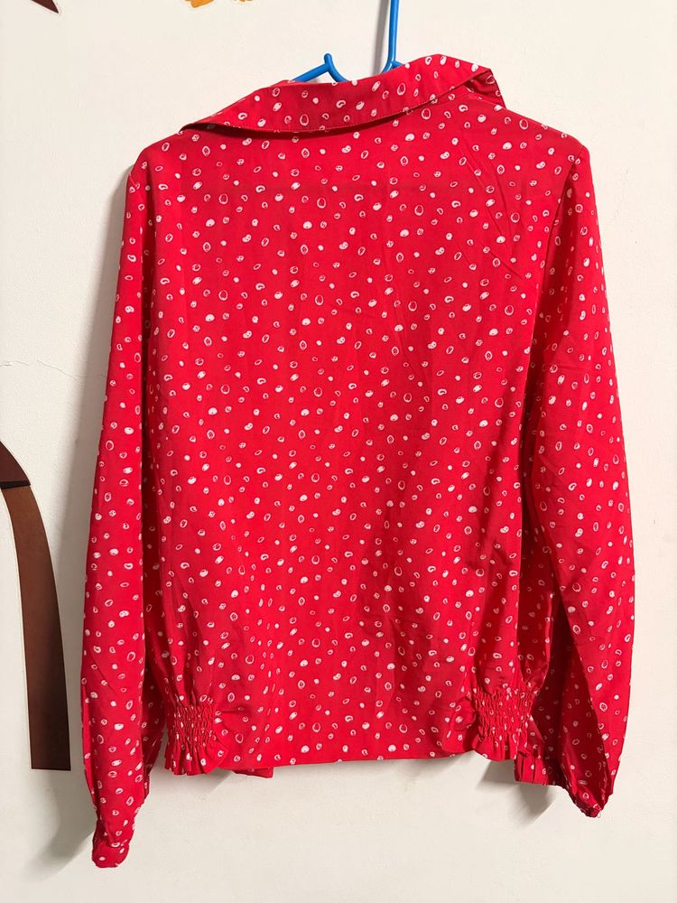 Red Polka Dot Blouse