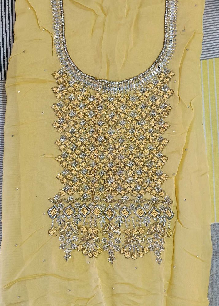 Unstitched Dress Material Beautiful Work