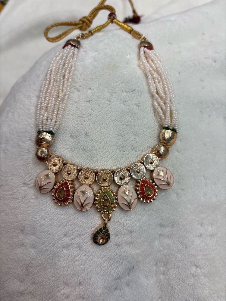 Exquisite Pearl &amp; Kundan Necklace Set
