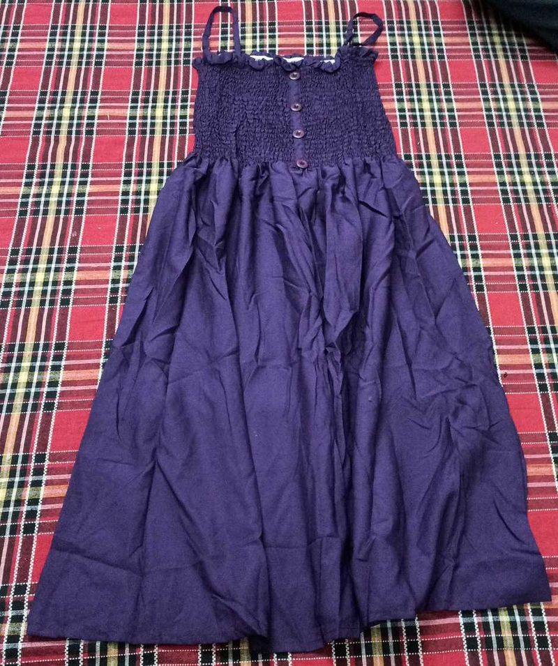 Purple Smocked Dress